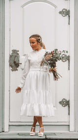retro brudekjole med blonder - pyntekorg kjole