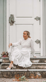 retro brudekjole med blonder - pyntekorg kjole
