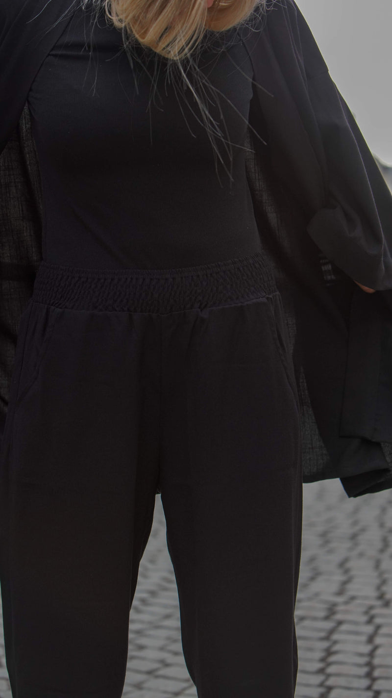 svart avslappet linbukse - soleie bukse